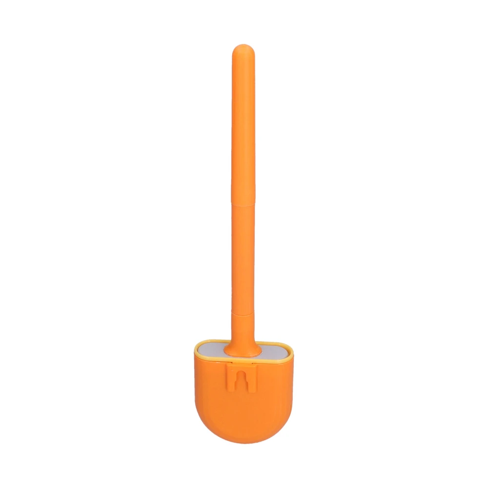 Wall Mounted Toilet Brush Drying Holder Set with Detachable Handle Cleaning Tool for Home Hotel BathroomOrange