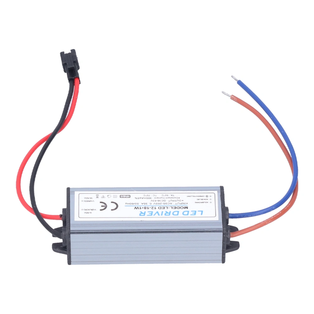 12‑18X1W 300mA LED Driver AC95‑265V/DC36‑63V Waterproof LED Power Driver for LED Light Strips