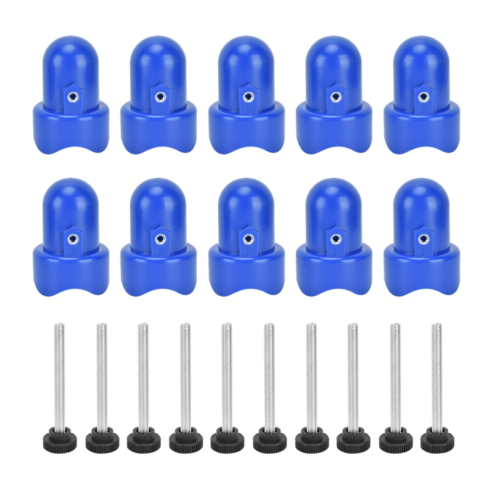 10Pcs Trampoline Enclosure Pole Cap with Screw Thumb Safety Rail Cap Accessory Blue