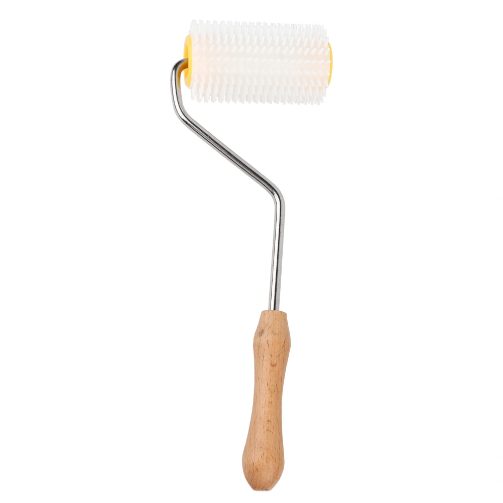 Plastic Honey Uncapping Roller with Wooden Handle Beehive Extracting Roller Beekeeping Tool