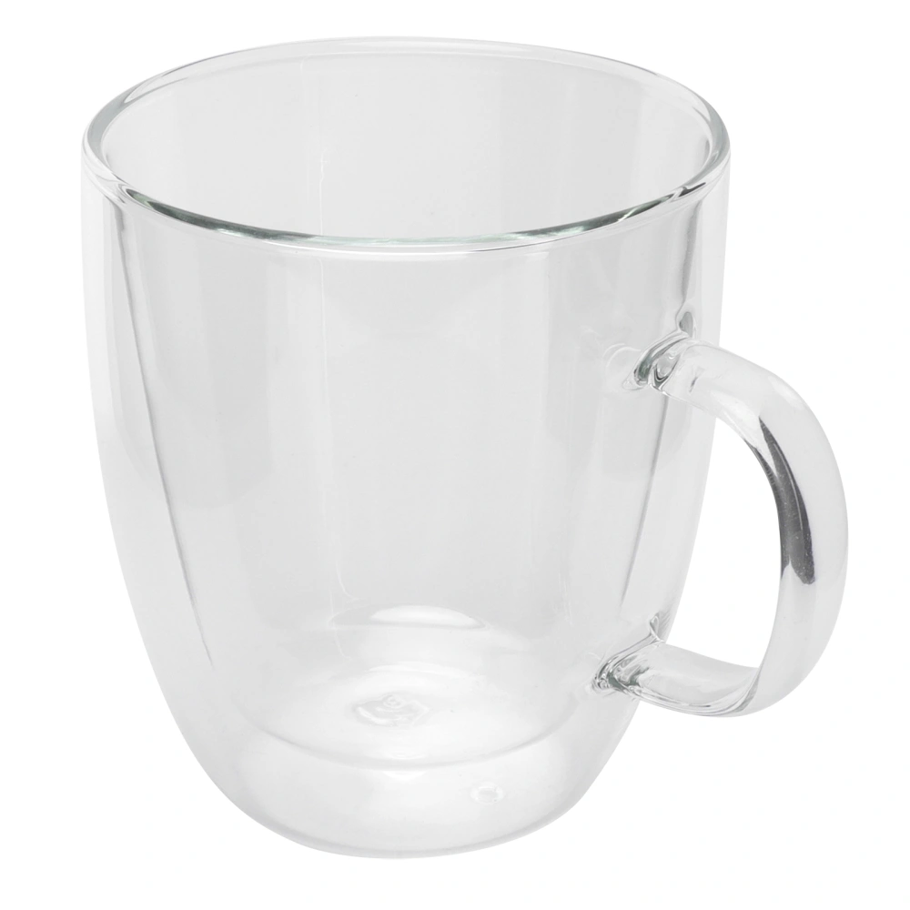 Double Wall Cup with Handle Transparent Glass Coffee Mug for Hot Cold Beverage Milk Tea250ml