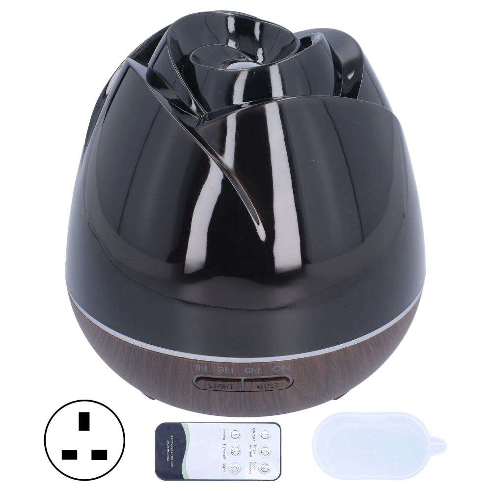 400ml Wood Grain Air Humidifier Remote Control Aromatherapy Diffuser with Night Light 100‑240V