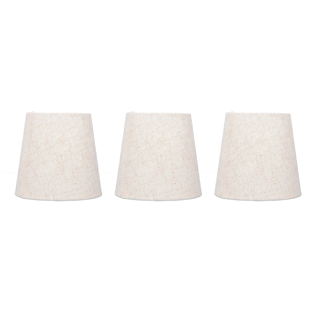 3PCS Linen Lampshade 5.9 X 5.5 X 4.3 Inch Modern Intervention Lampshade for Chandelier Candle Wall Lamp