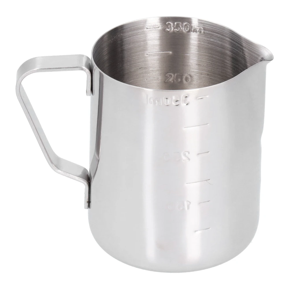 Milk Frothing Jug Mug Stainless Steel Foam Making Coffee Pitcher with Measuring Scale for Home Party Bar350ML