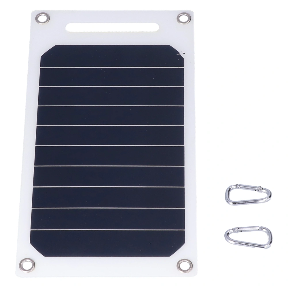 10W 5V Solar Panel Charger with Buckles Semi Flexible Portable Monocrystalline Solar Charging Tool