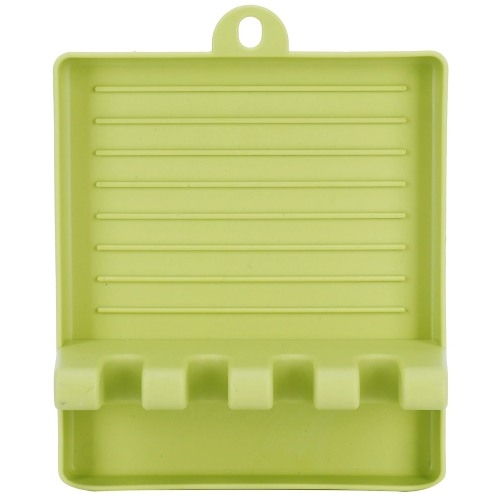 Multifunctional Kitchen Pot Lid Rack Plastic Spatula Storage Holder for Kitchen UtensilsGreen