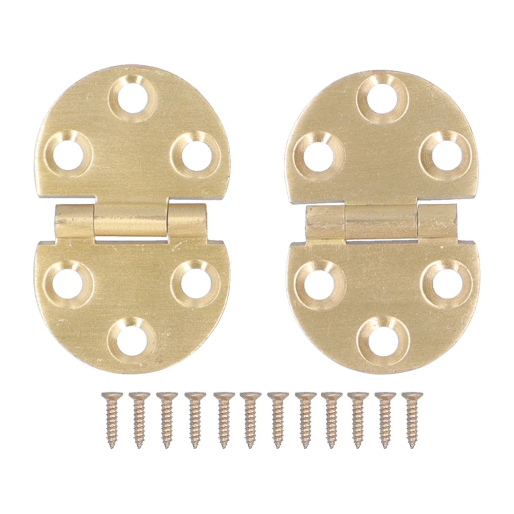 2Set 180 Degree Copper Hinge with Screw Mini Flap Hinge for Foldable Table 47x30mm