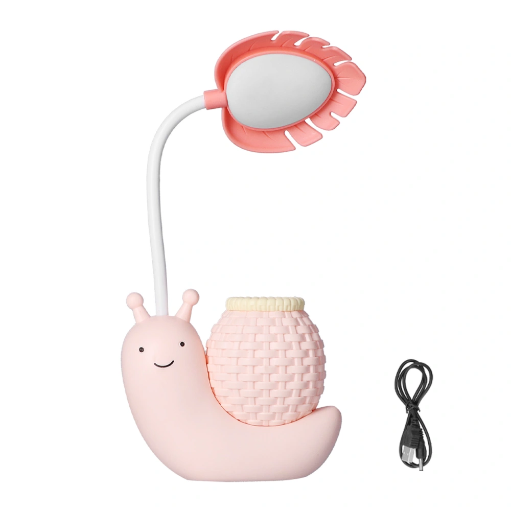 LED Desk Lamp with Pen Holder Multiple Function USB Charging Cute Desk Light for Students KidsPink