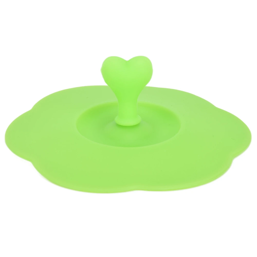 Silicone Lid Dustproof Heat Resistant Hot and Cold Beverage Cup Lid for Kitchen HomeGreen