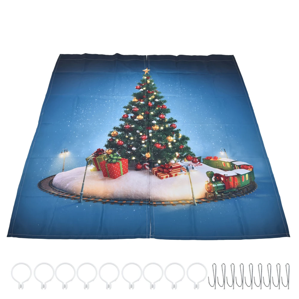 Christmas 3D Digital Printing Curtains House Decor Shading Curtains with Christmas Tree for Living Room Bedroom150x166cm / 59.1x65.4in