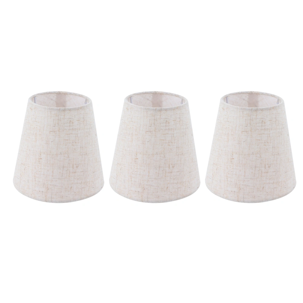 3PCS Linen Cloth Lamp Shade E14 Meson Lampshade for Candle Chandelier Hotel KTV Decor