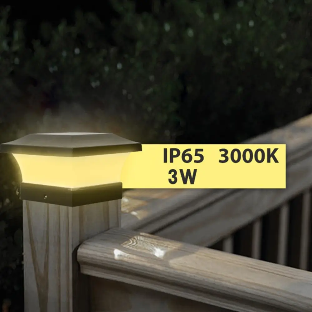 Solar Column Headlight IP65 Waterproof Outdoor Wall Light Fence Light Coffee Garden Light for Household Public Garden Courtyard