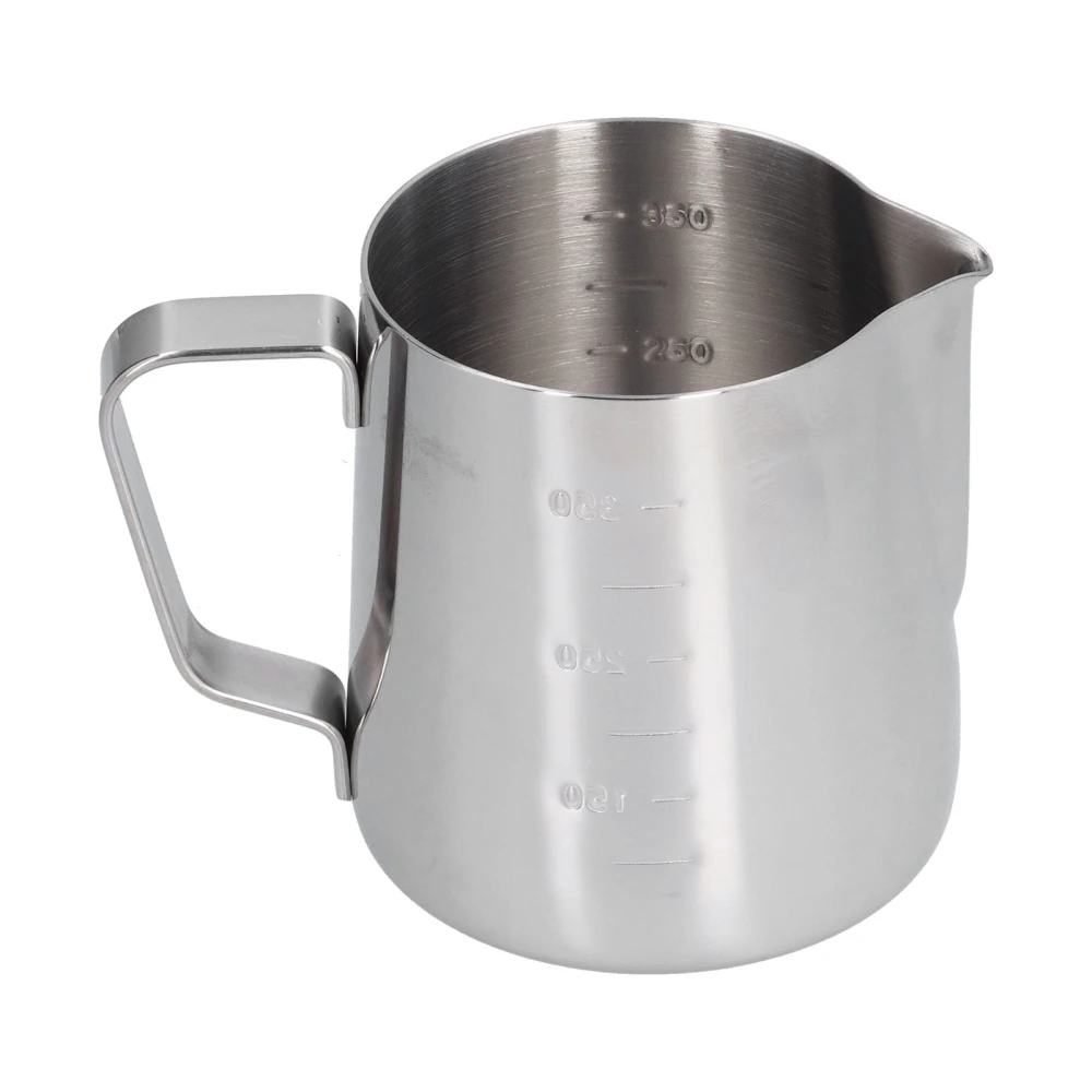 400ml Stainless Steel Frothing Cup Pointed Spout Coffee Art Pitcher Milk Steaming Jug with Scale