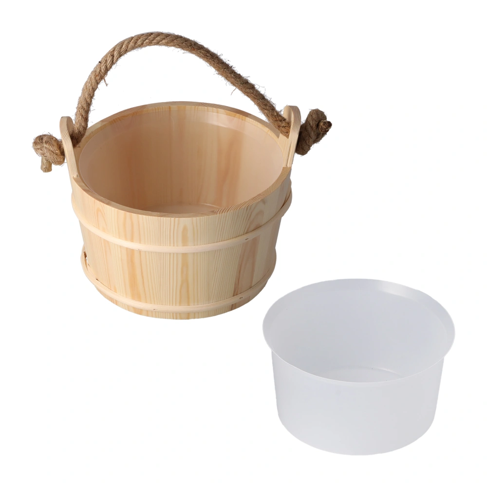 6L Sauna Bucket SPA Steam Room Accessory High Capacity Wooden Barrel for Shower Swimming Pool