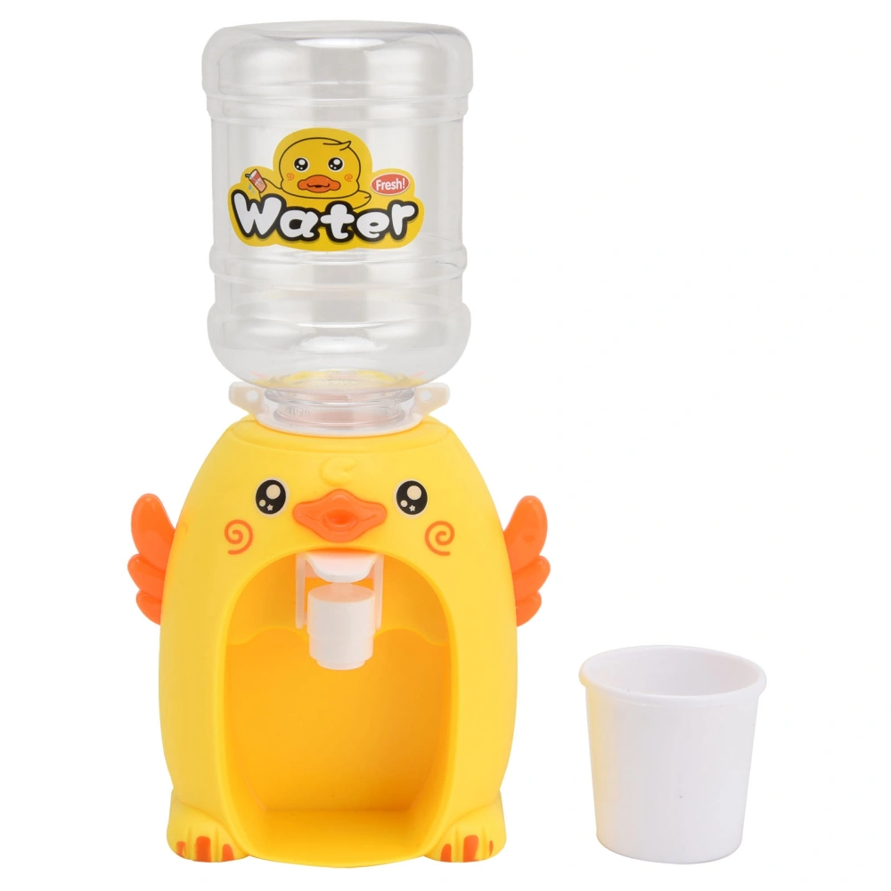 Mini Cartoon Drink Water Dispenser Toy Simulation Water Dispenser Kitchen Toy for ChildrenYellow Duck