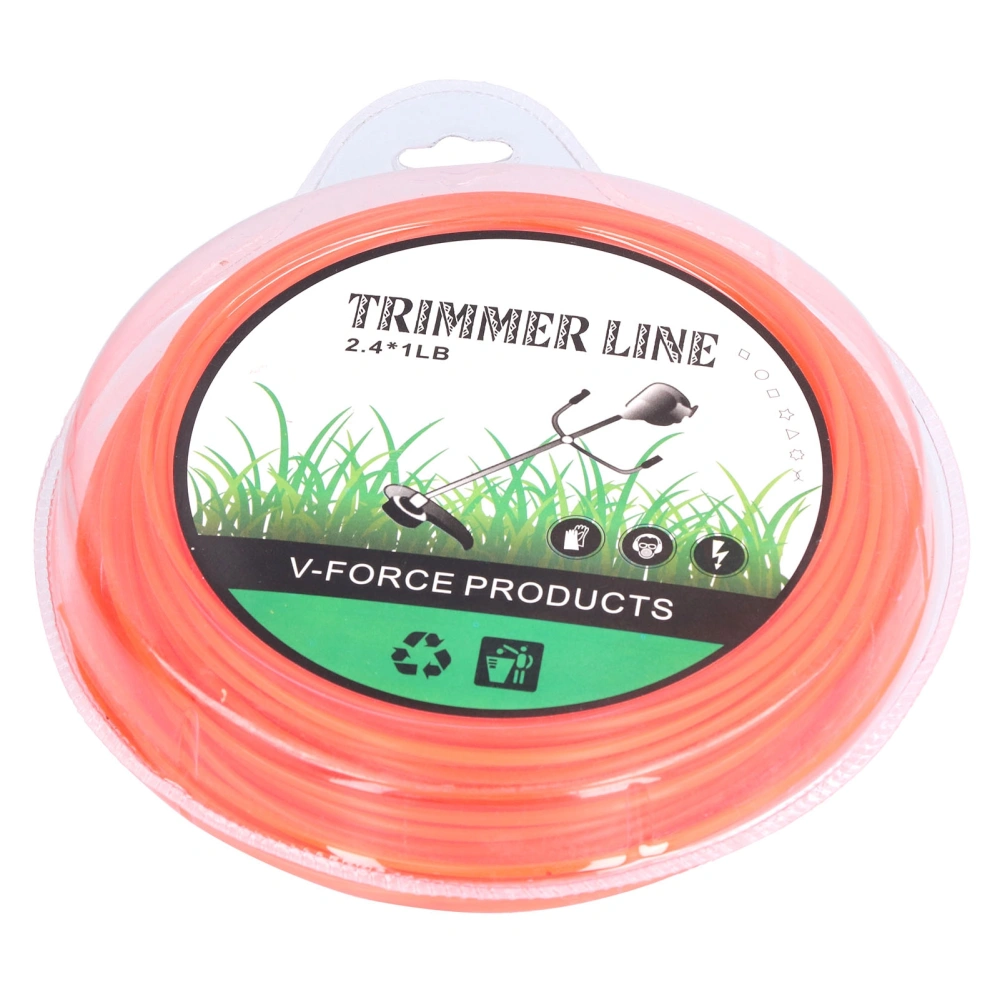 String Trimmer Replacement Line High Flexibility Easily Install Use Wear Resistant Mowing Nylon Trimmer Rope for MowersRed 2.4 Circle