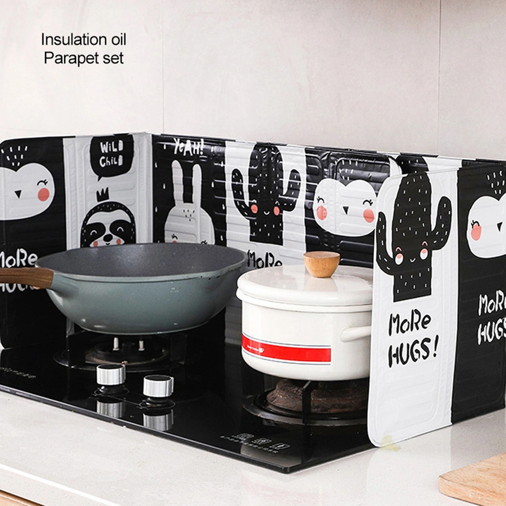 Aluminum Foldable Kitchen Gas Stove Oil Baffle Plate Kitchen Frying Pan Oil Splash Protection Screen