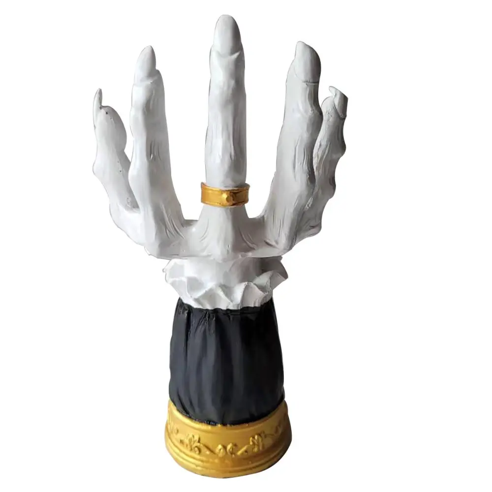 Halloween Candle Holder Witch Hand Shaped Resin Candlestick Desktop Ornaments Decor