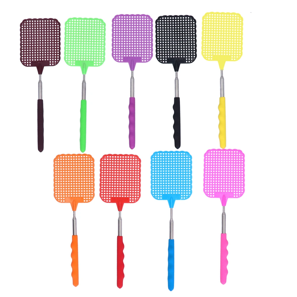 9PCS Mini Fly Swatter with Retractable Stainless Steel Rod for Home Dormitory Camping