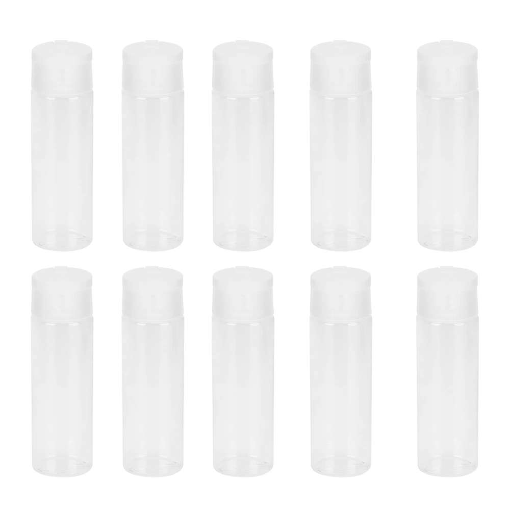 10Pcs 50ml PETG Flip Cap Bottle Portable Empty Refillable Lotion Bottle Makeup Container