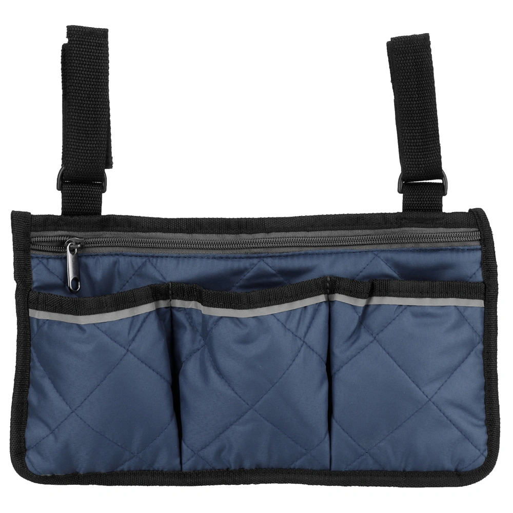 Multifunctional Wheelchair Side Hanging Bag Office Chair Storage Bag Armrest Pouch OrganizerNavy Blue