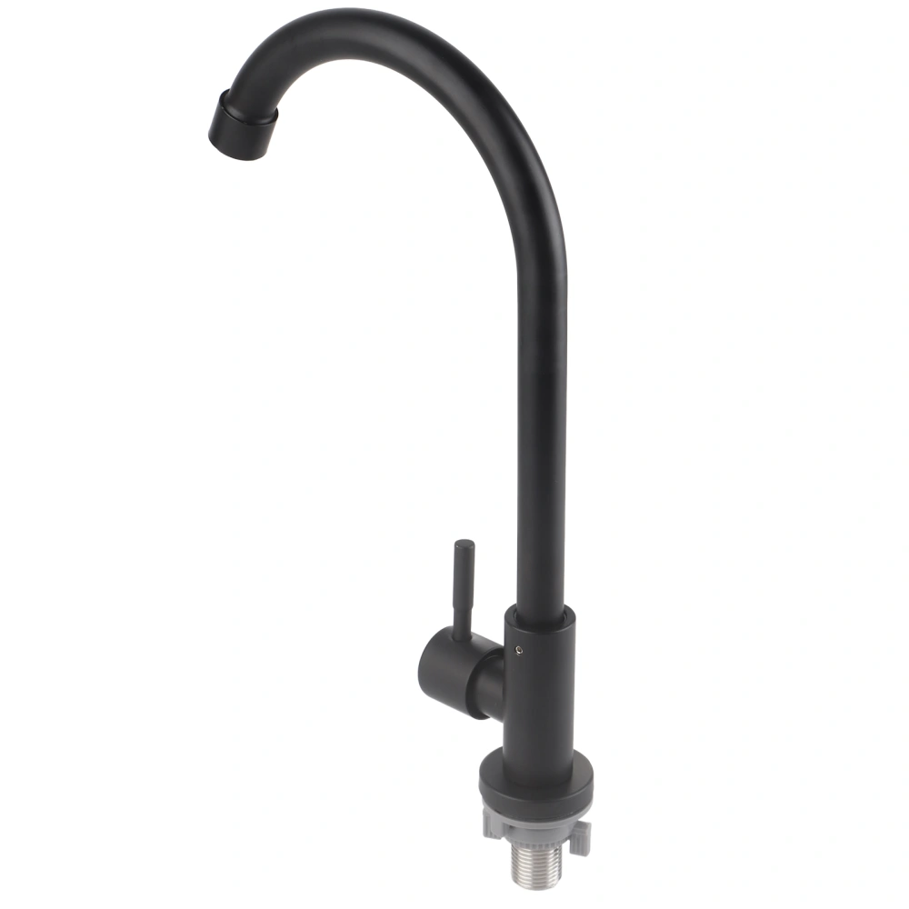 G1/2 Faucet 90 Degree Rotating Single Cold Matte Black Water Tap for Kitchen Sink Basin