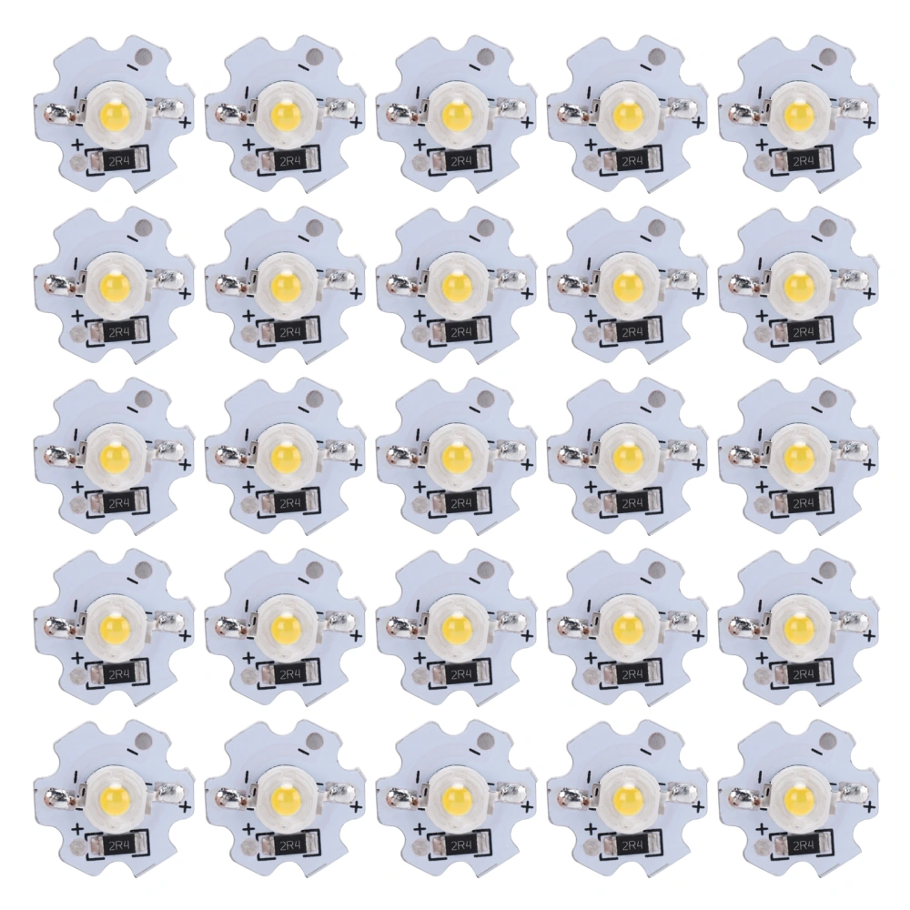 25Pcs 5V LED Chips 200LM 3W High Power LED Lamp Beads for DIY Lighting FixturesNatural Light 4000‑4500K