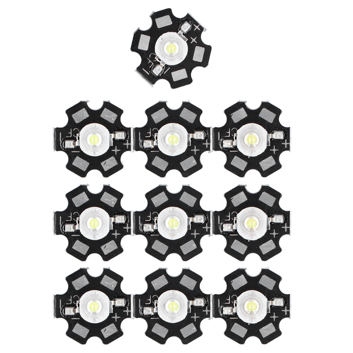 10PCS 1W LED Chip Highlight DIY Light Beads with Aluminum Base 6500k 90lm 20mm White Light
