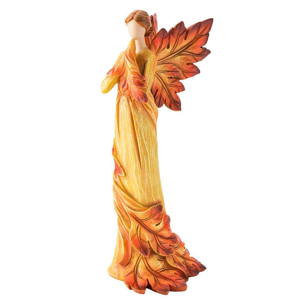 Autumn Angel Statue Sculpture Angel Wing Resin Ornament Garden Office Decoration Vintage Home Decor