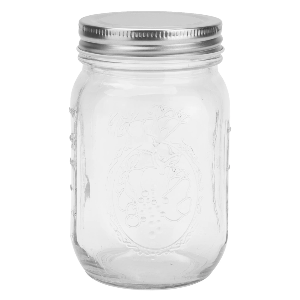 500ml Food Storage Jar Clear Glass Canning Jar with Sealed Lid for Honey Jam Dry Food