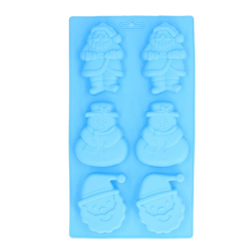 6Grid Silicone Cake Mold NoBPA Cute Pattern Soap Baking Mold for Home Kitchen Bakery(Santa Claus Snowman )