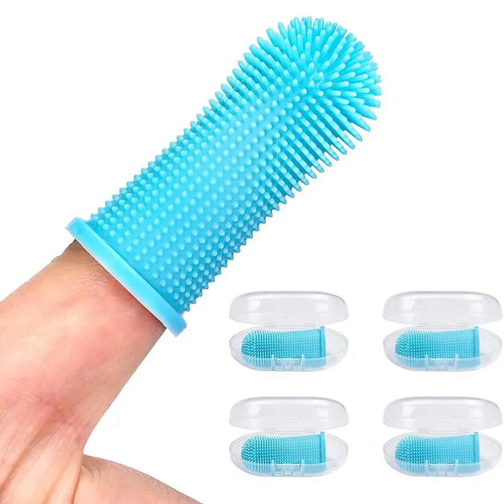 Soft Silicone Pet Finger Toothbrush Tooth Cleaner Dog Cat Tooth Cleaning Brush