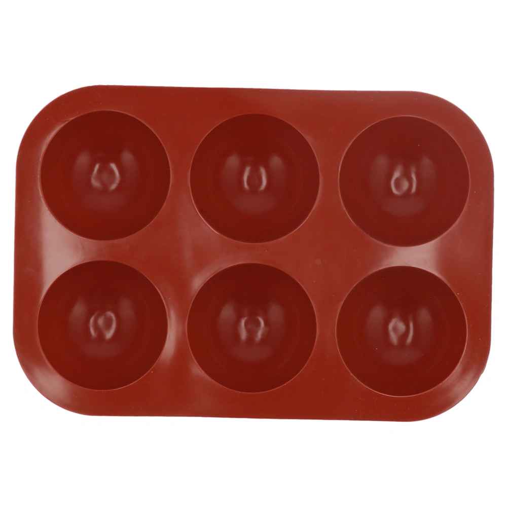 Silicone Mold Food Grade SemiSpherical Cake Mold Tray for Chocolate Soap Home Kitchen(6 Hole )