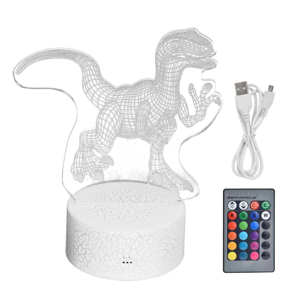 Dinosaur 3D Night Light 16 Colors 4 Modes RGB Colorful Dimmable Touch Control Lamp with Remote Control