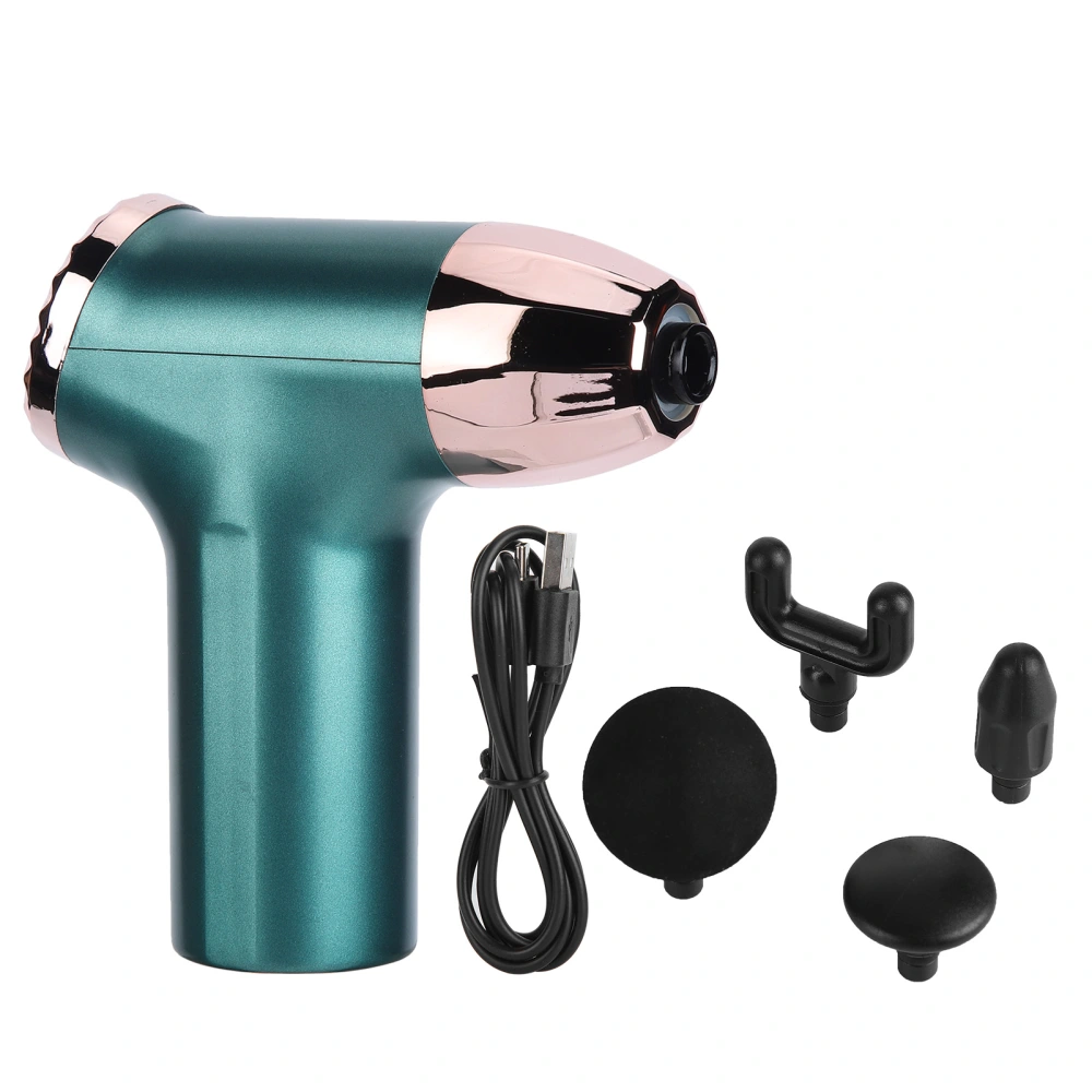 Massage Gun Mute 6‑Gear Rechargeable Vibrating Handheld Mini Muscle Massager for HomeGreen