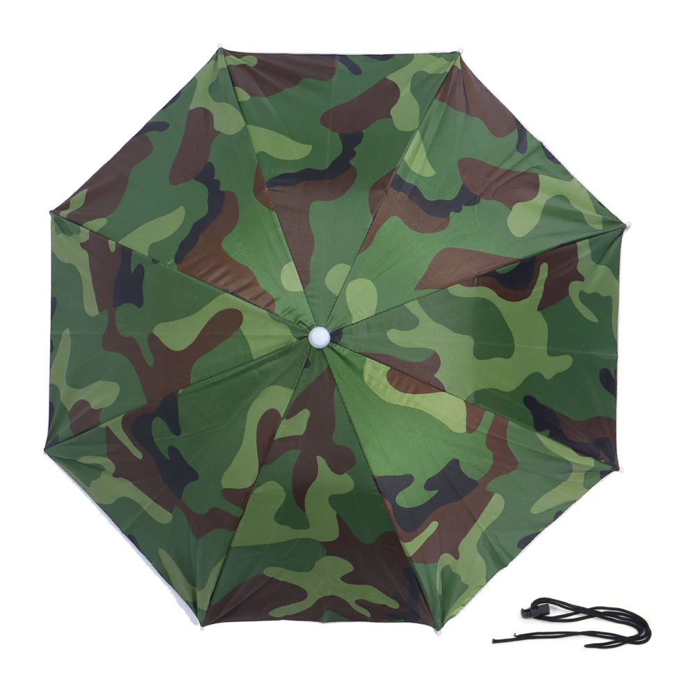 Foldable Umbrella Hat Portable Waterproof Outdoor Fishing Umbrella Cap for AdultCamouflage