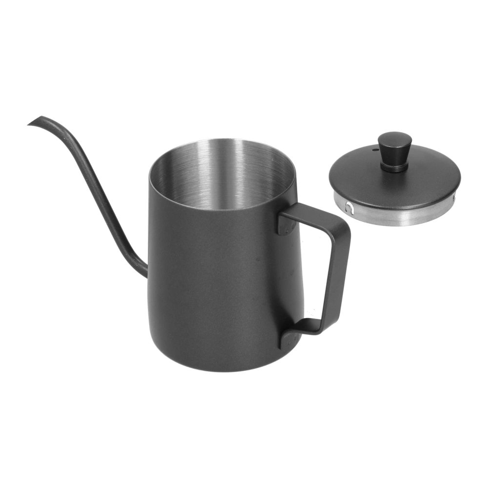 350ml PTFE Coffee Kettle with Lid 304 Stainless Steel Pour Over Coffee Pot for Home OfficeBlack