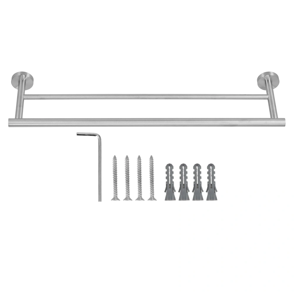 Stainless Steel Brushed Double Towel Bars Wall Mounted Towel Rack Organizer for Bathroom