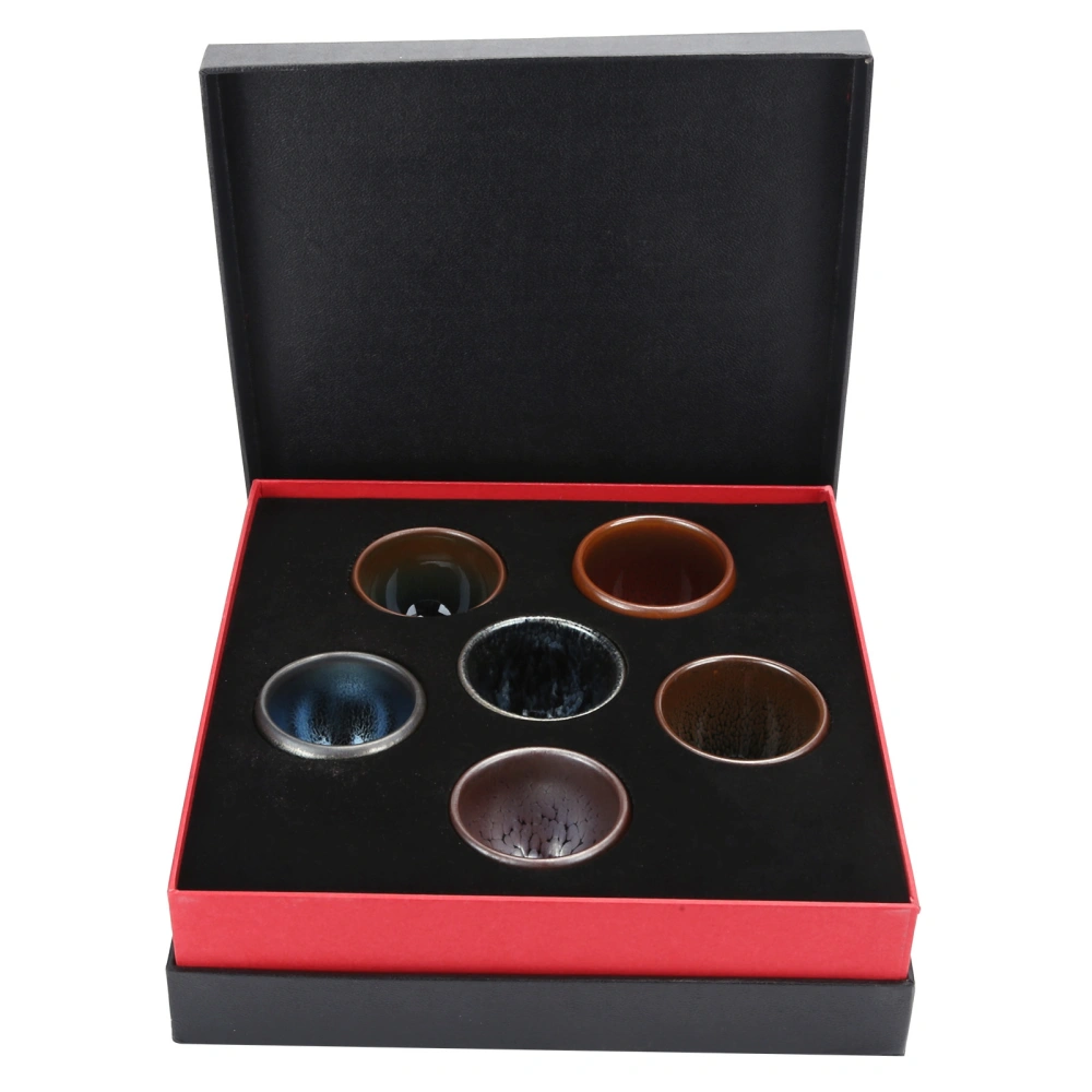 6Pcs/Set Tea Cups Ceramic Cups Kung Fu Teaware Drinkware Accessory for Home Decoration6 Colors Type