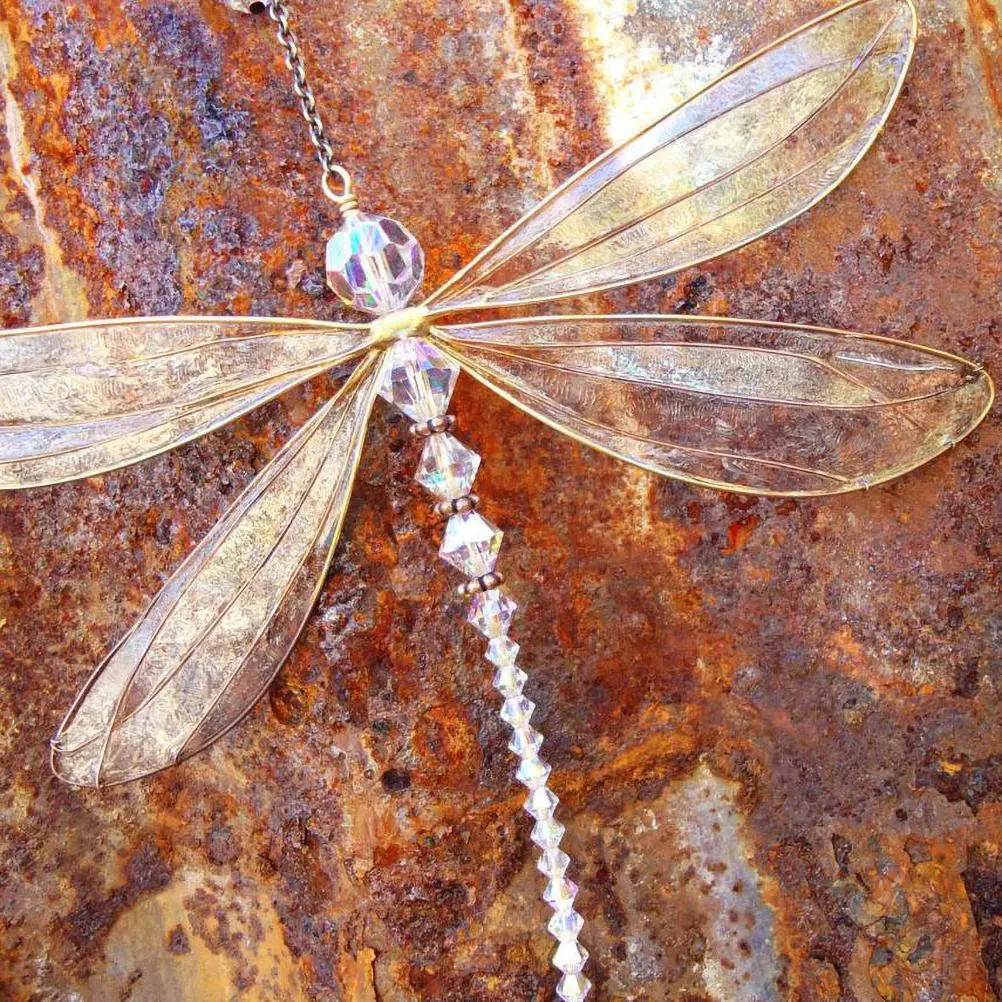Dragonfly Crystal Suncatcher Hanging Crystal Suncatcher for Garden Wedding Car Decor