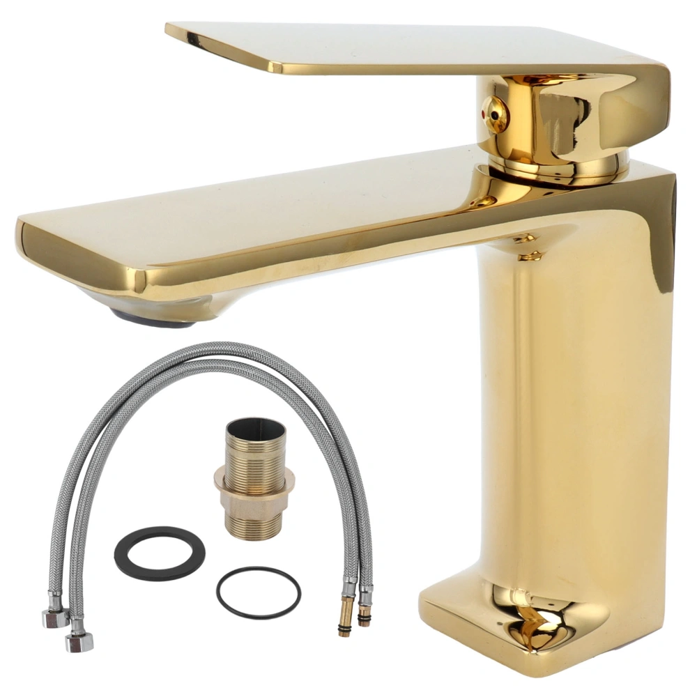 Golden Washbasin Faucet Single Hole Hot and Cold Water Bathroom Water Tap for Home LavatoryG1/2