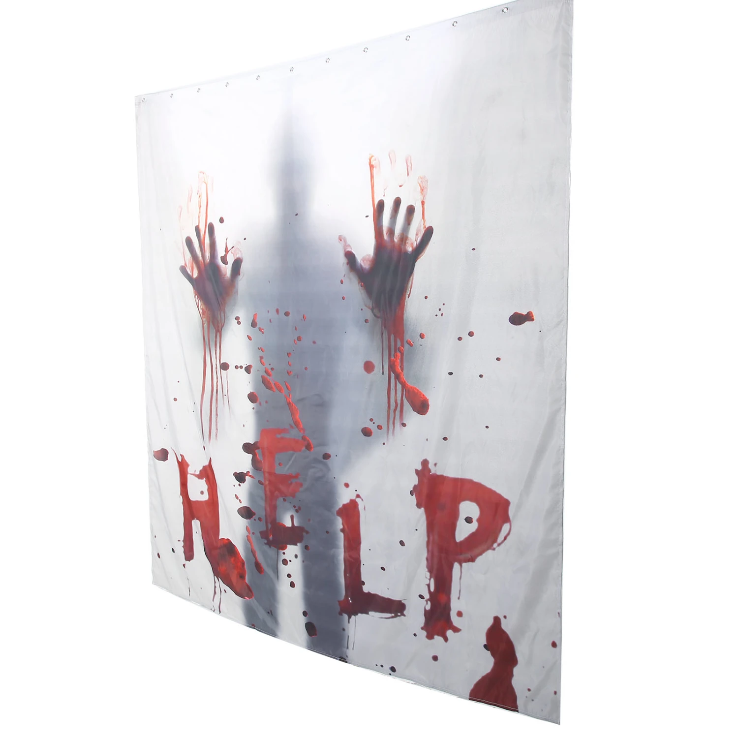 Shower Curtain Halloween Horror Polyester Fiber Bath Curtains with Hooks Bathroom Accessory