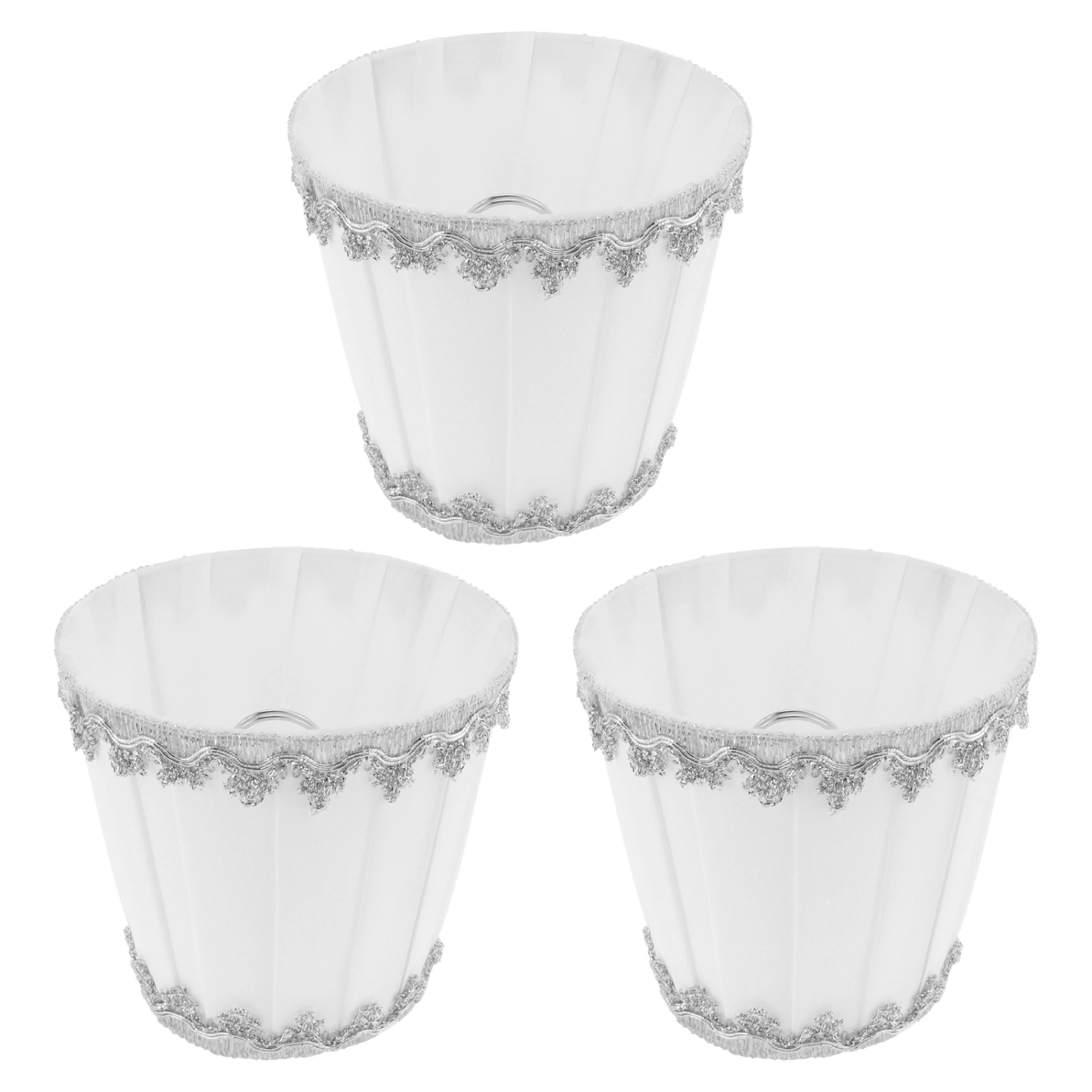 3PCS Modern Fabric Lamp Shade E14 Clip-On Lampshade for Candle Chandelier Hotel KTV Decor