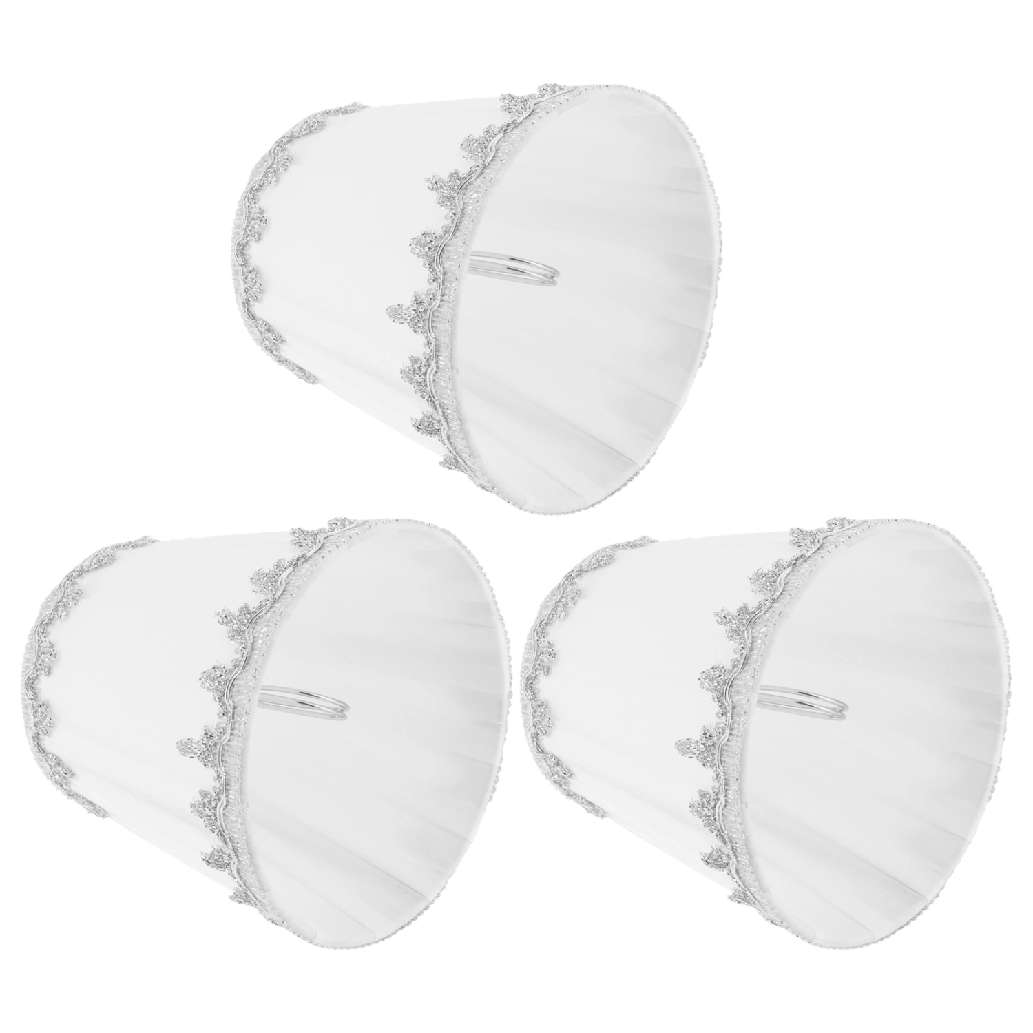3PCS Modern Fabric Lamp Shade E14 Clip-On Lampshade for Candle Chandelier Hotel KTV Decor