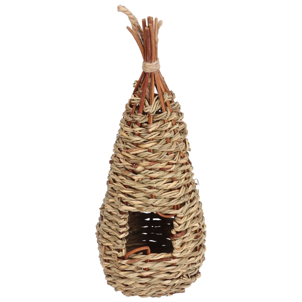 Large Bird Nest Hanging Natural Grass Hand Woven Bird House for Outdoor Garden Courtyard