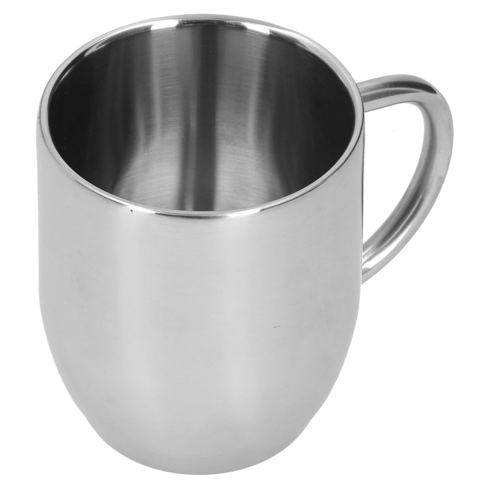 304 Stainless Steel DoubleLayer Coffee Cup Thickening Handle Mark Cup 350ml for Office