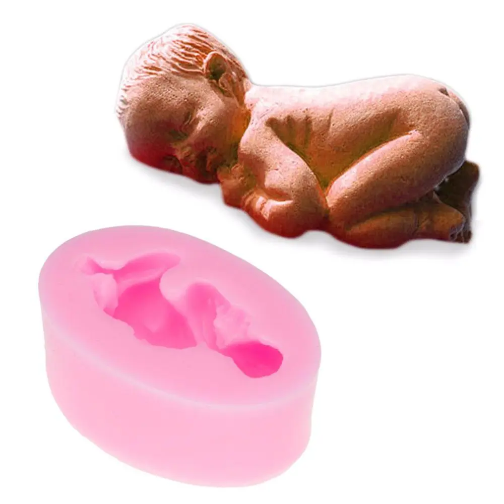 3D Sleeping Baby Silicone Mold Handmade Candy Mold DIY Baking Mold for Fondant Chocolate Cake Decoration