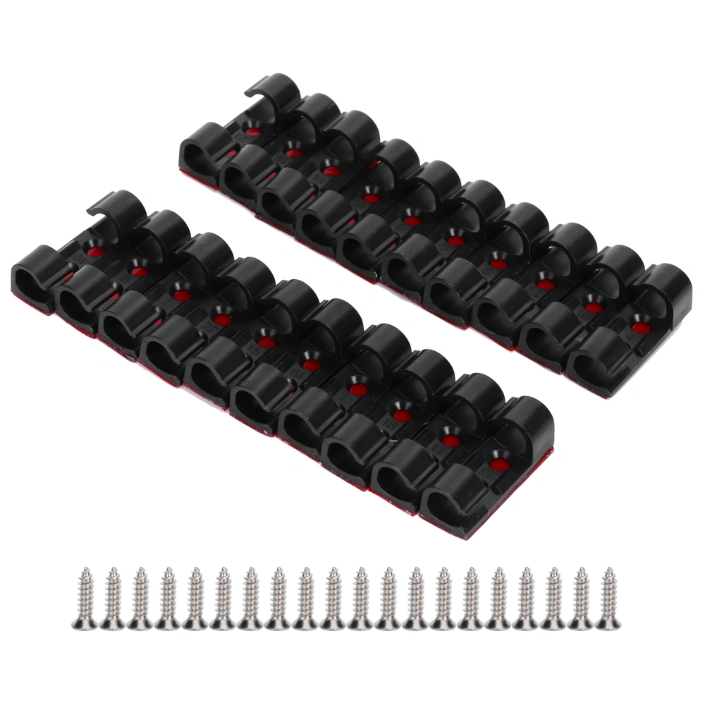 20Pcs Wire Clamp Self adhesive Line Cable Clip Buckle Fastener Desktop Organizer(Black )