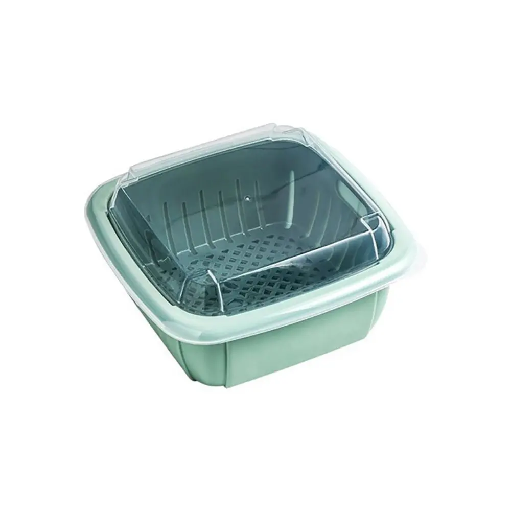 Kitchen Colander with Lid Household Double Layer Basket Multifunction Storage Containers for Fruits Vegetable