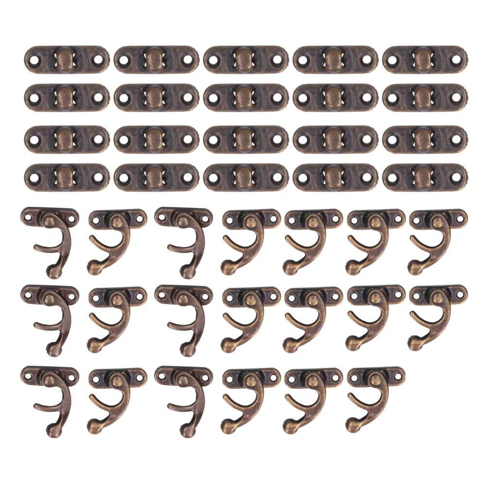 20Set Antique Latch Aluminum Alloy Hook Hasp Horn Lock for Jewelry Box Luggage Hardware